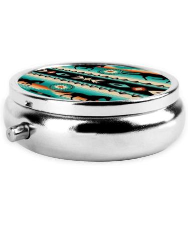 Portable Horse Stripes Pattern Metal Pill Box - Round 3-Compartment Design for Small Pills | Travel Essential - Buy Online on GoSupps.com