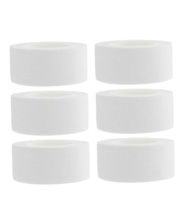 FRCOLOR 6 Rolls Medical Tape Athletic Tape Cotton Tape Dressing Tape Injury Tape Breathable Adhesive Tape Tape Medical Adhesive Tape Breathable Tape White 5.30X5.30X2.50CM