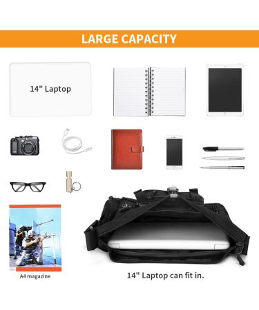 HUNDVP Tactical Shoulder Bag - Military Crossbody & Messenger Bag | Water-Repellent Adjustable Strap Outdoor Black - Buy Online on GoSupps.com