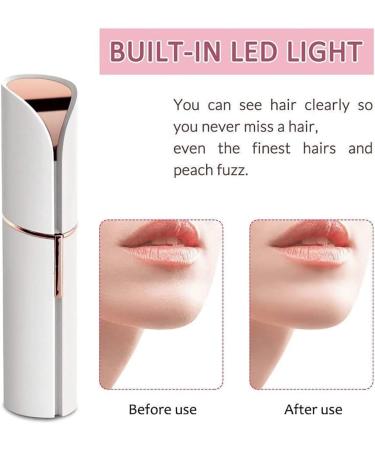 Alfaview Facial Hair Remover for Women Portable Painless Epilator Removal with Built-in LED Light Women Bikini Area Peach Fuzz Chin Upper Lip & Arms (Battery Powered) White White-Battery Powered - Buy Online on GoSupps.com