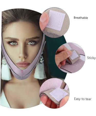 Baluue 1pc Thin Face Belt Tape Face Shaper Strap Lift Facial Slimming Strap -double Chin Mercerized Cloth 60X10.5X1cm Pink - Buy Online on GoSupps.com