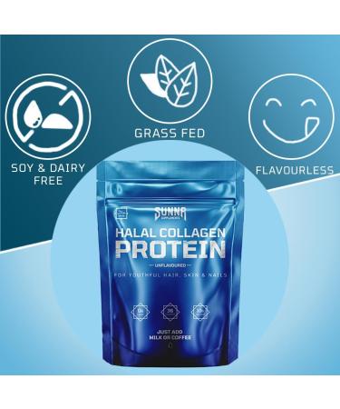 SUNNA SUPPLEMENTS Halal Bovine Collagen Protein Powder for Hair, Skin, Nails & Joints - Rich Protein for Women and Men - Buy Online on GoSupps.com