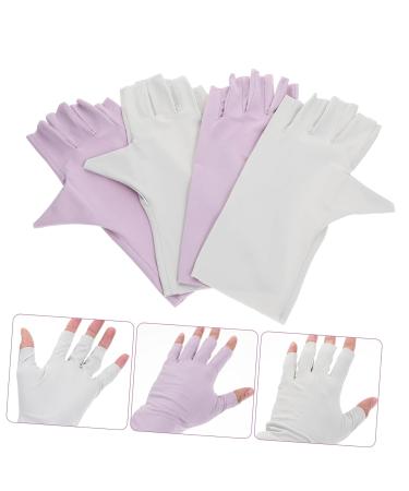 Amosfun 2 Pairs Pink Gloves Fingerless Gloves Nail Uv Gloves Gel Nail Lamp Uv Gloves Uv Gloves for Gel Nail Lamp Uv Protection Gloves for Nail Uv Nail Gloves Thin Section Accessories Nylon - Buy Online on GoSupps.com