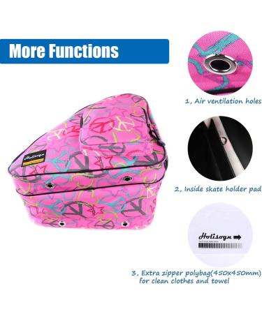 Holisogn Ice Inline and Roller Skate Bags - Premium Fashion Bags for Kids to Adults | Peace & Love Pink HLS001 - Buy Online on GoSupps.com