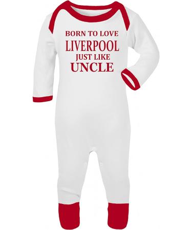 Liverpool Fan Baby Sleepsuit | Designed in the UK | 6-9 Months White/Red Trim - Buy Online on GoSupps.com