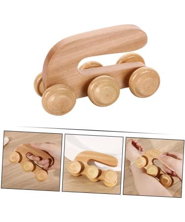 4-Piece Healeved Roller Massage Device - Anti-Rolling Acupressure & Muscle Relief - Wood Leg Massage Balls - Buy Online on GoSupps.com