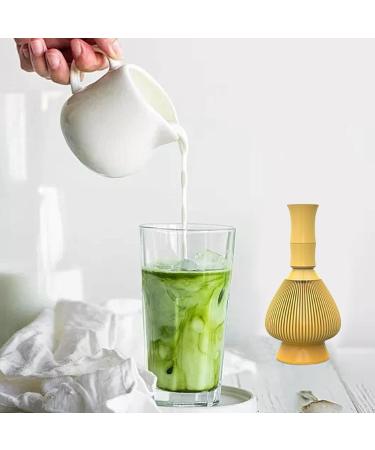 Ceremonial Tea Whisk Traditional Whisk Handmade Stirrer Mixer Brush with Holder for Authentic Tea Preparation Yellow - Buy Online on GoSupps.com