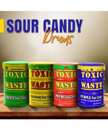VR ANGLE Toxic Waste 4 Mix Sour Candy Drums - Ultra Sour Tiktok Trend Retro Sweets - Halloween & Birthday Treat 42g - Buy Online on GoSupps.com