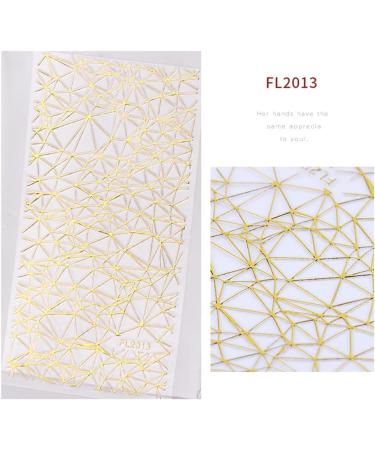 8 Sheet Gold Silver Nail Art Stickers Glitter Metallic Chains Wave Stripe Lines Stars Nail Sticker Self-adhesive Striping Tape for Nail Lovers - Buy Online on GoSupps.com