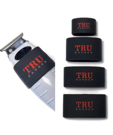 TRU BARBER clipper bands 4 PCS, clipper sleeve for barbers, clipper sleeve for barber tools, non slip, heat resistant (Black)