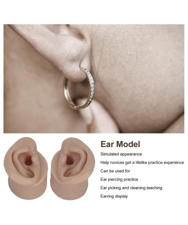 Silicone Ear Model Set - Left and Right Soft Flexible Fake Ear Piercing Practice & Jewelry Display Teaching Tool - Buy Online on GoSupps.com