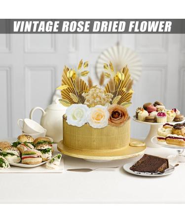 22 Pcs Boho Cake Topper Decorations Paper Palm Fan Cupcake Toppers Artificial Rose Topper Palm Leaves Cake Decorations for Wedding Baby Shower Birthday Boho Flower Themed Party Supplies (B) - Buy Online on GoSupps.com