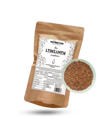 Organic flax seeds - brown - very - rich in fiber & omega -3 fatty acids - basic - from controlled organic cultivation - plastic -free packaging (300 g) 300 g (1 Pack)