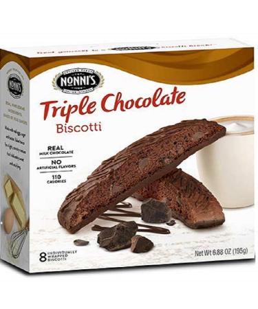 Nonni's Triple Chocolate Biscotti 8 Individually Wrapped Biscotti, 6.88 Ounce Box 2 Pack