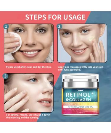 Retinol Cream with Hyaluronic Acid - Anti-Aging Face Moisturizer for Women & Men | Reduces Wrinkles & Dryness | 1.7 Oz - Buy Online on GoSupps.com