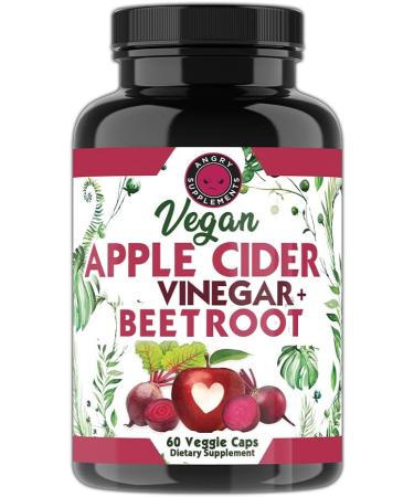 Angry Supplements Vegan Apple Cider Vinegar + Beet Root 60ct & Vegetarian Turmeric Curcumin 60ct- Plant Based Veggie Capsules for Men + Women (2pk-120ct) 120 Count (Pack of 1) - Buy Online on GoSupps.com