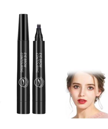 Suerteyay Eye Brow Suerteyay 3D Eyebrow Eyebrow Pencil 4 Tip Microblade Eyebrow Pen Eyebrow Contouring Pen Waterproof Fine Stroke Microblading Eyebrow Pencil Natural (Natural Black)