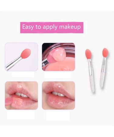 Yueser 20pc Mini Silicone Lip Brush Set | Reusable Soft Lip Applicator Brushes for Beauty Makeup | 5cm Pink White Handle - Buy Online on GoSupps.com