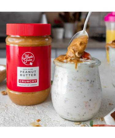 MapleFarm - 100% Pure Crispy Peanut Butter 2 x 500g (1kg) - Protein and Natural Cream - Crunchy peanut butter - Buy Online on GoSupps.com