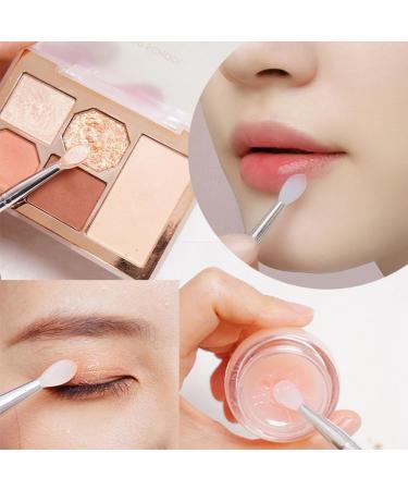 5 set of 3 Pieces Lip Gloss Brush Reusable Make Up Eyeshadow Brushes with Dust-proof Lid Cosmetic Accessory for Travel Professional Salon 5 set of (Multicolour) - Buy Online on GoSupps.com