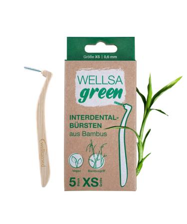 wellsamed wellsagreen 5-pack bamboo interdental brushes L-shape (XS)