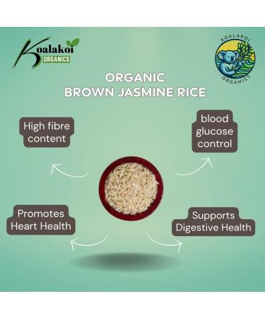Koalakoi ORGANIC Certified Brown Jasmine Rice | Rich in fibre and nutrients | Premium quality non-GMO Natural rice grain no Additives or Preservatives (1.8kg) - Buy Online on GoSupps.com