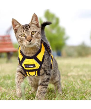Breakproof Cat Dish & Adjustable Leash Set - Soft Reflective Kitten Vest for Small Cats (Yellow XS) - Buy Online on GoSupps.com