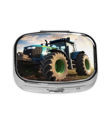 Farm Tractor Printed Square Pill Box Portable Travelling Pill Box Medicine Organiser