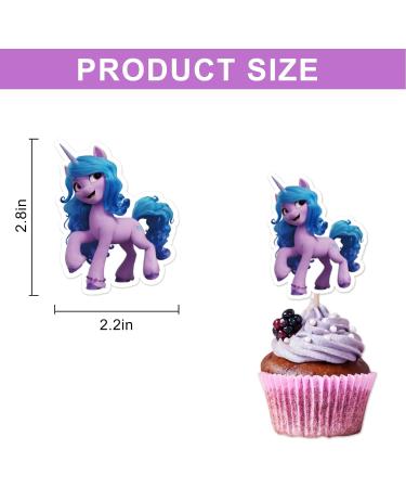 25PCS Cute Pony Cake Topper Cartoon Pony Cup Cake Topper Binrthday Themed Party Decoration Pony Supplies for Boy Girls Adults - Buy Online on GoSupps.com