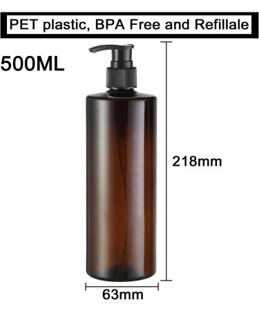 Yalbdopo 2PCS 500ml/17oz Empty Refill Plastic Lotion Cream Black/White Pump Packing Bottles Shampoo Body Washing Shower Gel Storage Holder Container Toiletries Liquid Vial Jars (Brown) - Buy Online on GoSupps.com