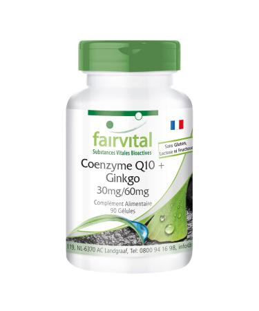 Fairvital | Co-enzyme Q10 plus Ginkgo VEGAN - Highly dosed - 90 Capsules