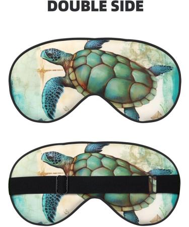 Soft Sleep Mask for Men & Women - Double-Sided Ocean Turtle & Conch Eye Covers - Adjustable Blacout Blindfold for Travel & Home - Buy Online on GoSupps.com
