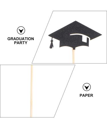VALICLUD 24pcs graduation decorations class of 2023 graduation cap decorations toothpicks Cake Decor happy graduation congrats grad cupcake topper graduation 2021 mini Wooden cocktail Black - Buy Online on GoSupps.com