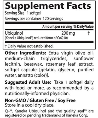 Doctor's Best Ubiquinol 200 mg - 120 Softgels | Premium CoQ10 Supplement - Buy Online on GoSupps.com