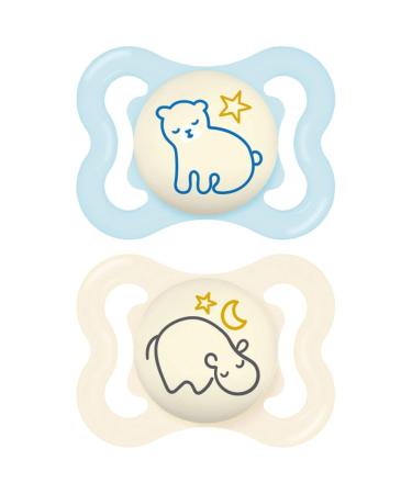 MAM Supreme Nuit Pacifier 2-Pack | Silicone Pacifiers for 2-6 Months | International Shipping Available - Buy Online on GoSupps.com