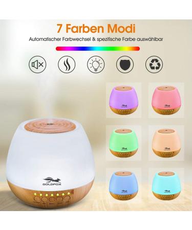 Aroma Diffuser 400ml | Goldfox Ultrasound Humidifier & Fragrance Lamp | 7-Color LED Night Light for Office Yoga Spa & More - Buy Online on GoSupps.com