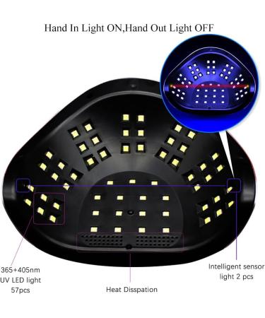 LASIEYO 256W UV LED Nail Lamp with Automatic Sensor and 4 Timer Settings - Professional Dual Light Bead Manicure Phototherapy Lamp for Gel Nail Polish Curing - Buy Online on GoSupps.com