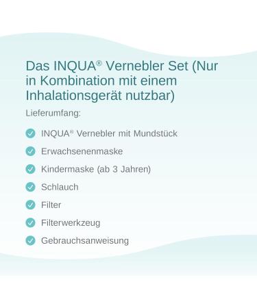 Inqua Vernebler Set - Complete Inhalation Device Kit with Masks Mouthpiece & Hose | International Shipping Available - Buy Online on GoSupps.com
