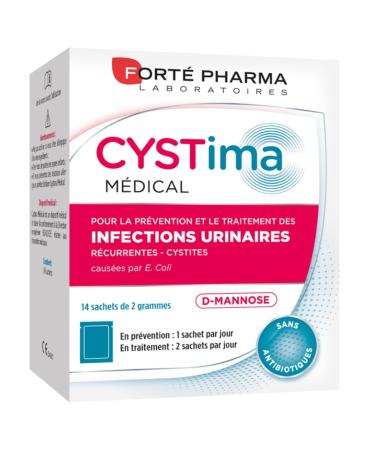 Forte Pharma - Cystima Medical for the Prevention and Treatment of Urinary Infections - 14 Sachets of 2 g