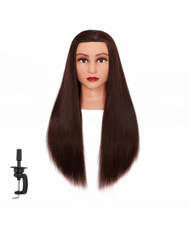 Mannequin Head for Hair Styling & Braiding - 26-28 Synthetic Fiber Cosmetology Training Doll, Brown - Model 92022LB0420 - Buy Online on GoSupps.com