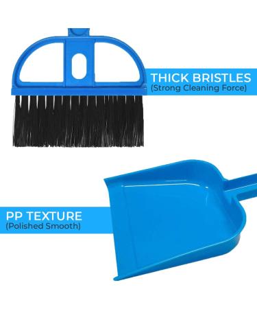 Mini Broom and Dustpan Cleaner for Small Pets - Ideal for Rabbit, Chinchilla, Hedgehog, Hamster - Blue - Buy Online on GoSupps.com