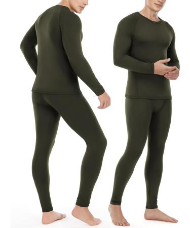 Roadbox Men's Thermal Underwear Set - Breathable Soft Long Functional Clothing for Winter Sports | Green M - Buy Online on GoSupps.com