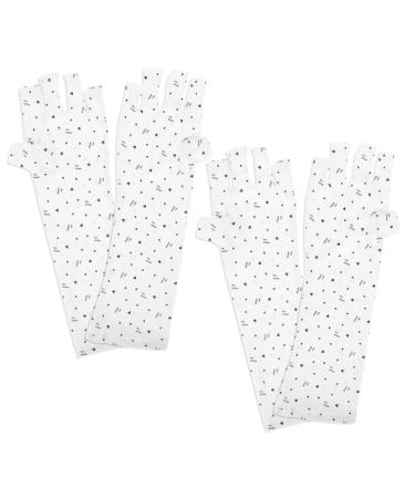 Beavorty 2 Pairs Nail Gloves Protective Gloves Guantes Para El Sol De Mujer Nail Building Gel Fingerless Anti UV Glove Gel Manicure UV Gloves UV Lamp Glove for Gel Nails Salon Gloves White 38x13cm
