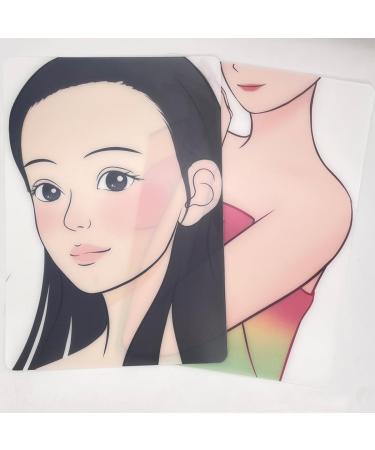 2 Piece Faces Practice Board Side Face and Arm Face Painting Practice and Display Tool Reusable Colored Makeup Template
