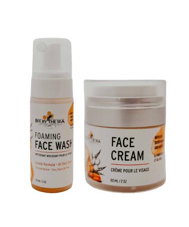 Bee by the Sea Natural Facecare bundle | Face Cream and gentle cleaning Foaming Face Wash
