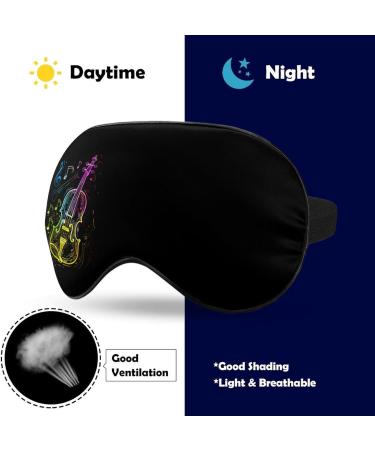 Colorful Violin Music Notes Sleep Mask | Adjustable Eye Mask - Blocks Light for Men & Women - Buy Online on GoSupps.com