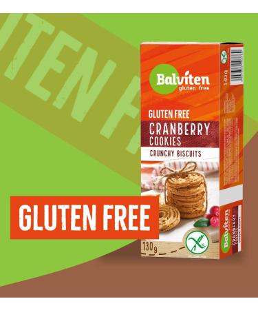  BALVITEN BALVITEN Cranberry Gluten Free Cookies 130g Certified Cookies Light Snack Tasty 12 Months Expiry Date - Buy Online on GoSupps.com