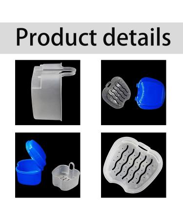 2 Pack Denture Bath Case Dental False Teeth Container Retainer case Denture Cup Soaking Holder False Teeth Container Mouth Guard Brace Denture Bath(Dark Blue Light Blue) - Buy Online on GoSupps.com