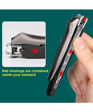 SVAASA Nail Clippers Nail Clippers with Storage Stainless Steel Manicure Fingernail Cutter Scissors Tools Single Diagonal Anti-Splash Nail Trimmers - Buy Online on GoSupps.com