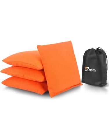 JBM Cornhole Bag Bean Bags Pack of 4 for Tossing Core Hole Games with Duck Canvas Material Cover and PP Plastic Pellets Inside (10 Colors Available) Orange 14 oz / pack of 4